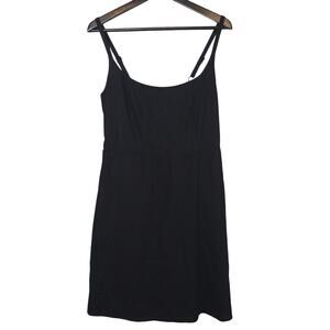 Old Navy Women's Dress M Linen Blend Sleeveless Midi Smocked Pockets Cottagecore